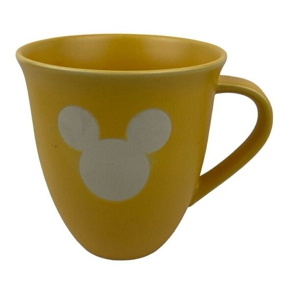 Disney Other - Disney Store Yellow Vintage 90s Creme Mickey Mouse Logo Mug